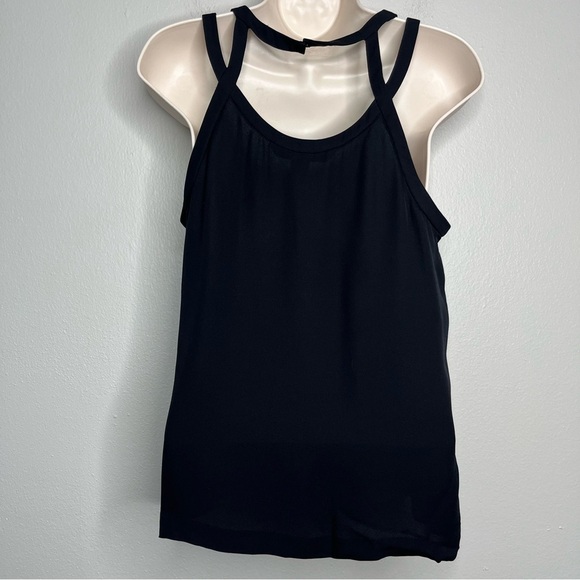 Diane Von Furstenberg Women 100% SILK Top Jessie Blouse Cut Out Strap Sleeveless - Picture 7 of 11